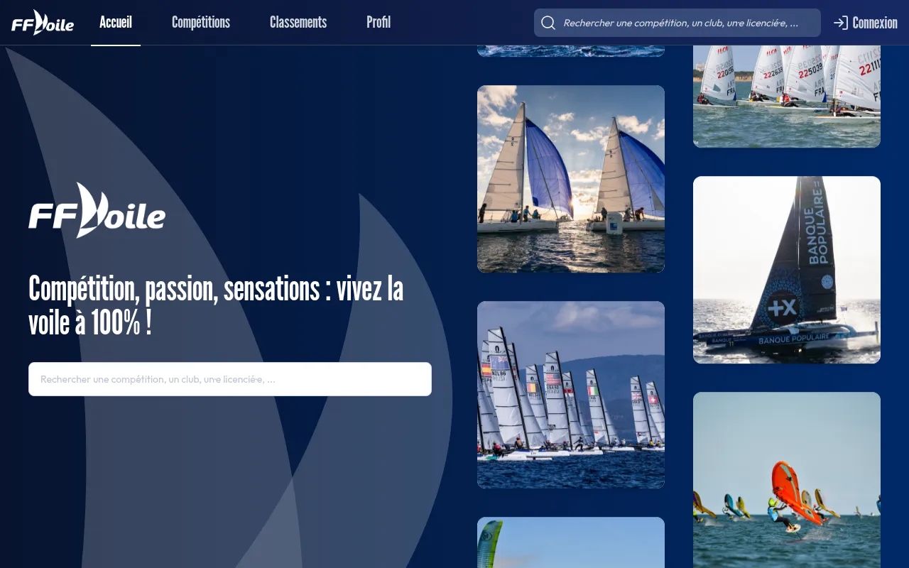 Screenshot of regates.ffvoile.fr