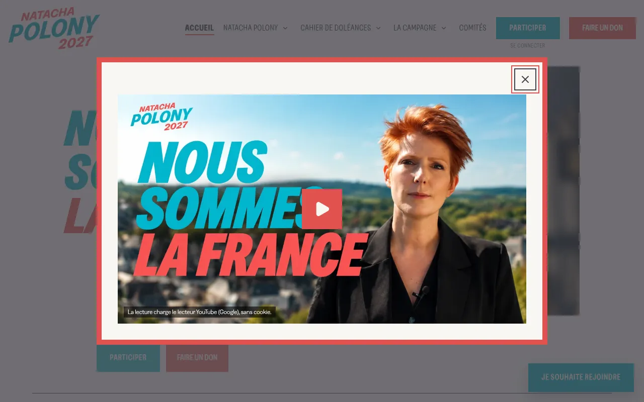 Screenshot of natachapolony2027.fr