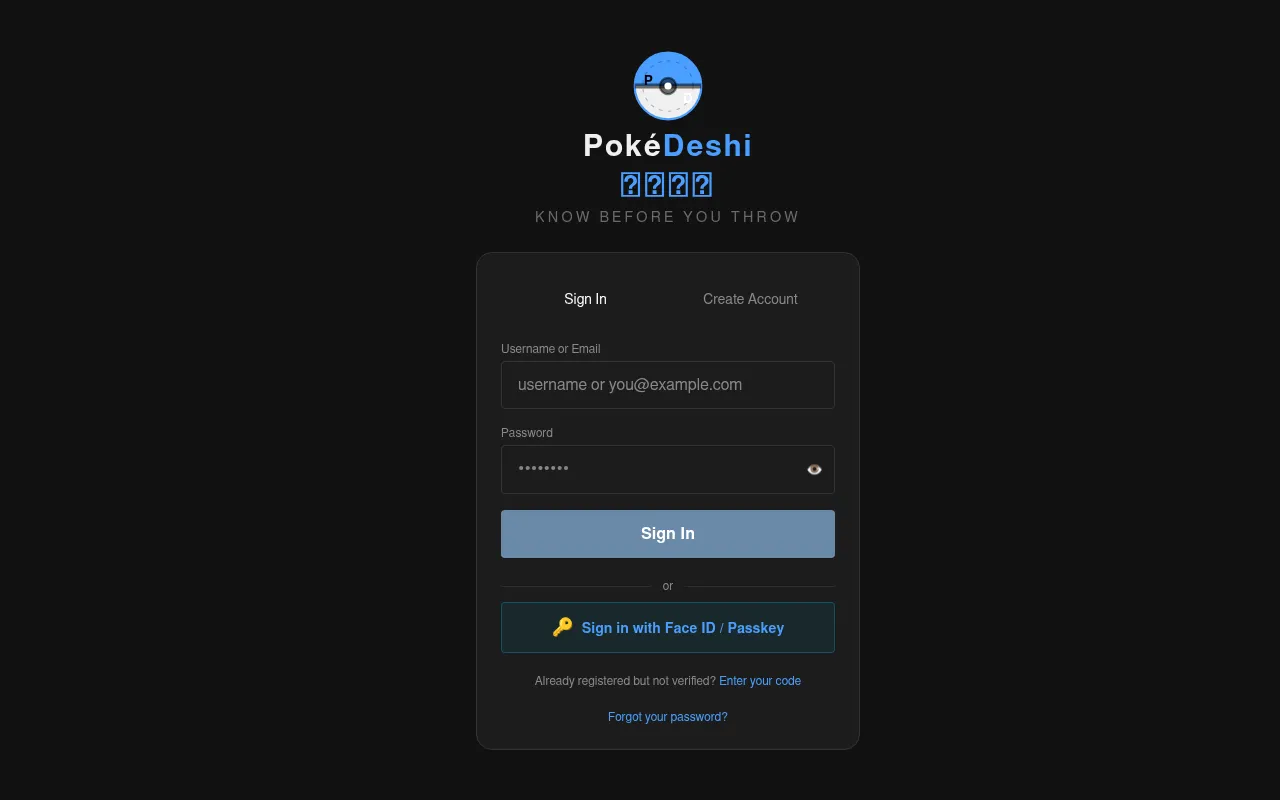Screenshot of pokedeshi.com