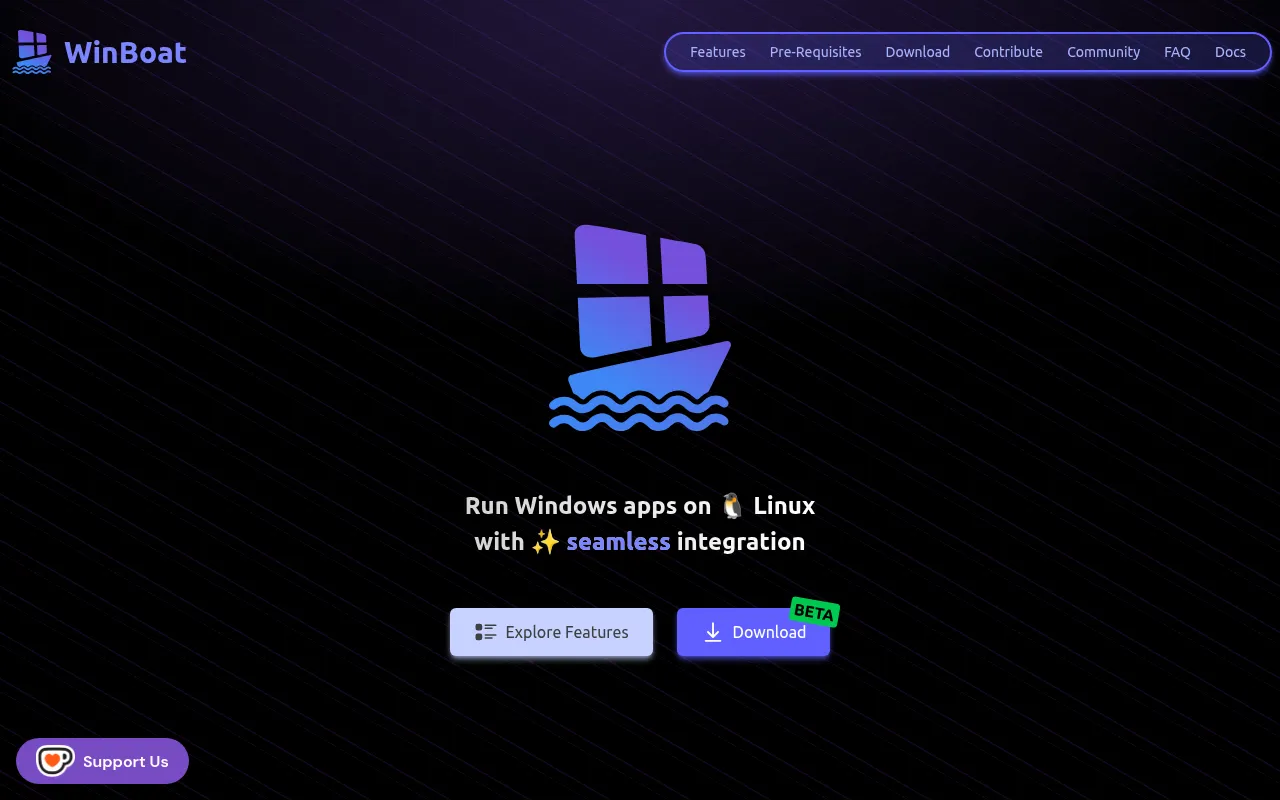 Screenshot of winboat.app