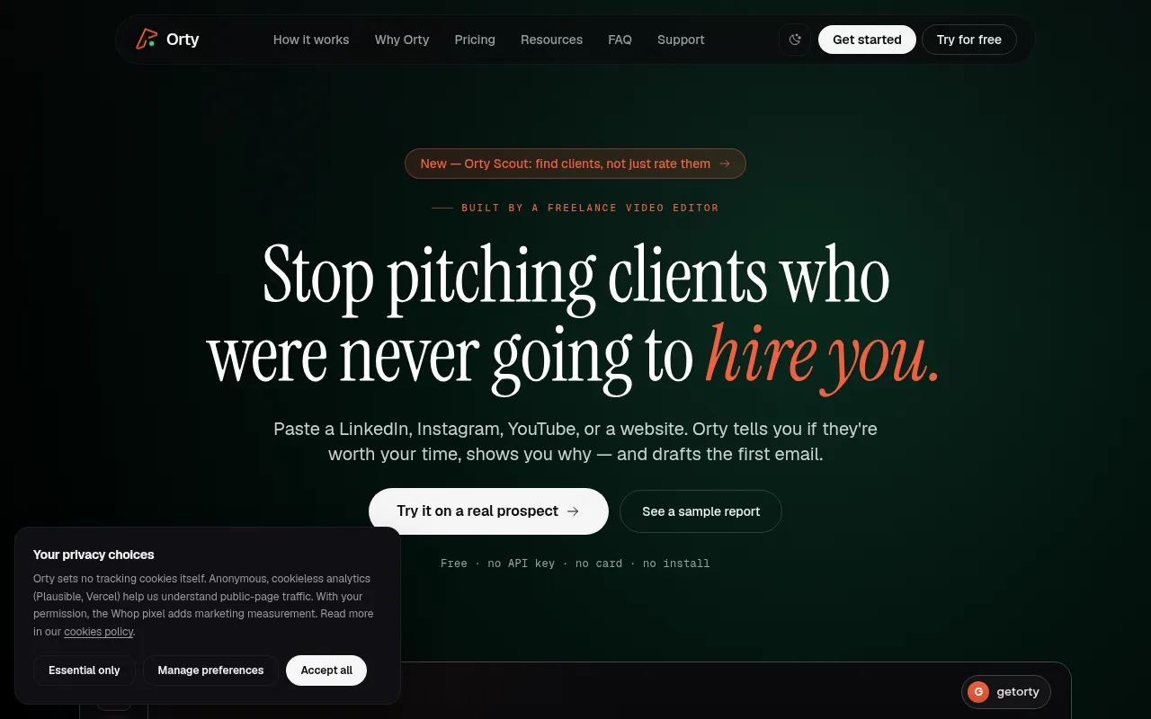 Screenshot of getorty.work