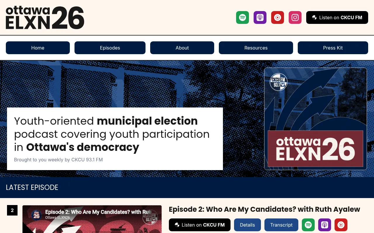 Screenshot of elxnottawa.ca