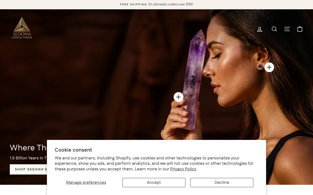 Screenshot of sedonacrystalvortex.com