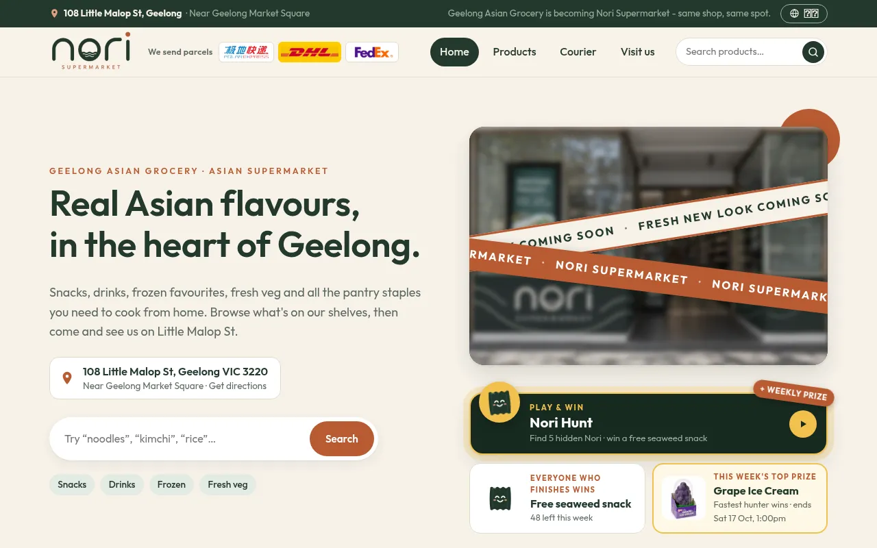 Screenshot of norimarket.com.au