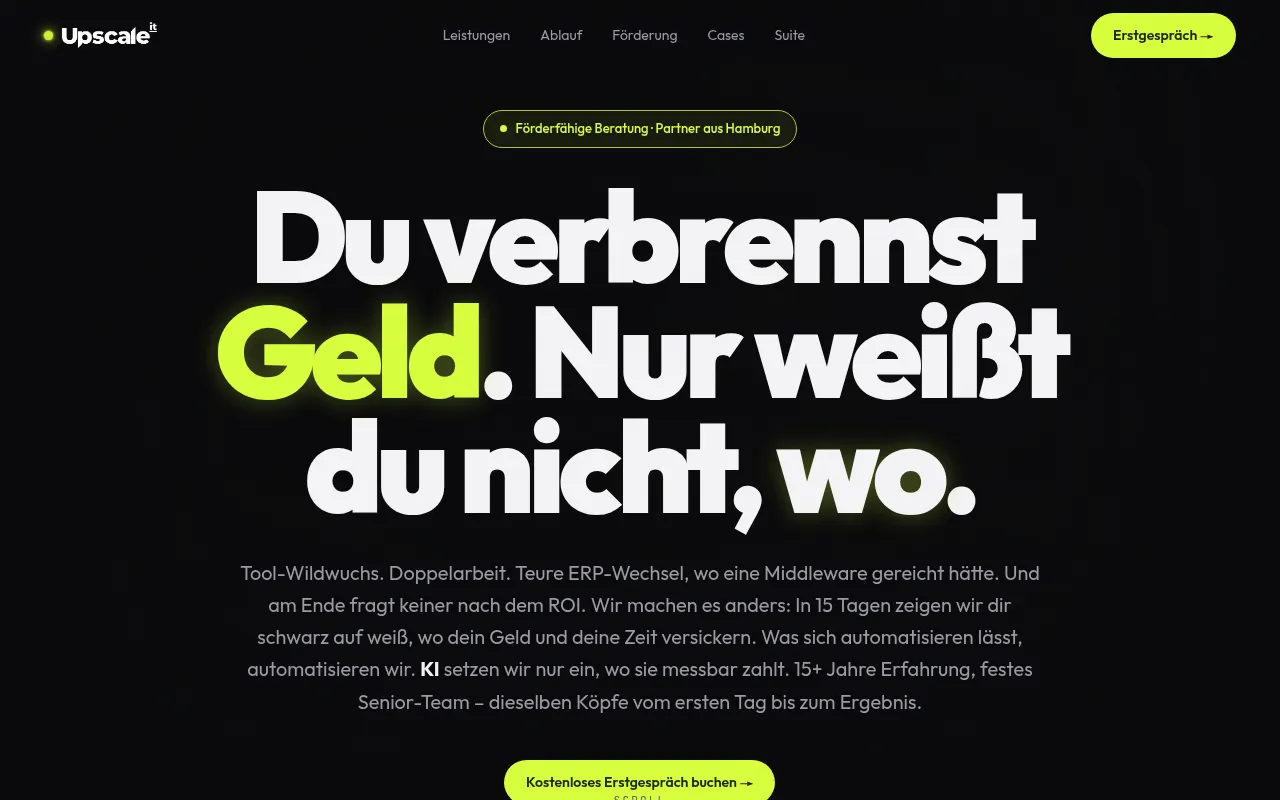 Screenshot of upscale-it.de