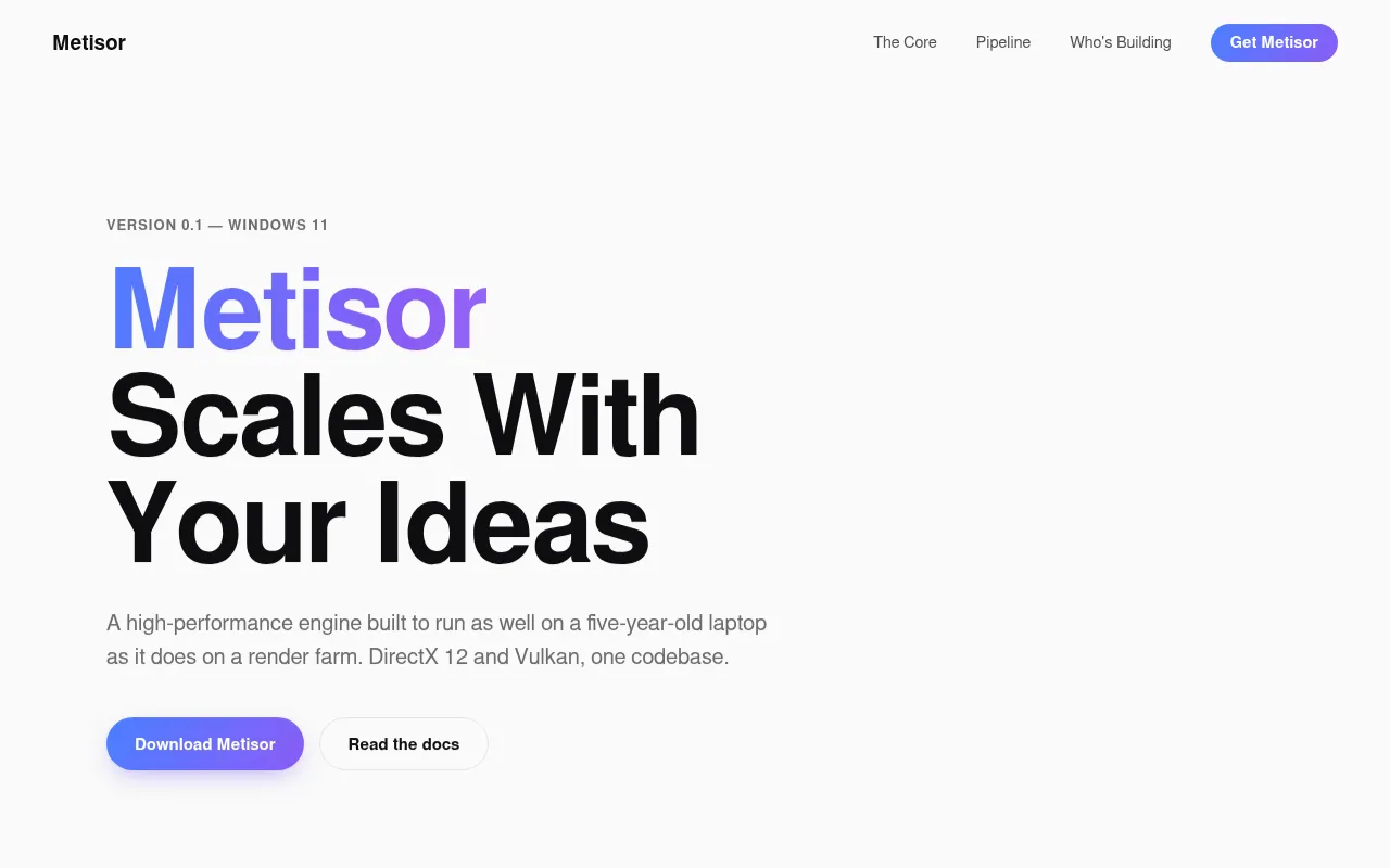 Screenshot of metisor.pages.dev