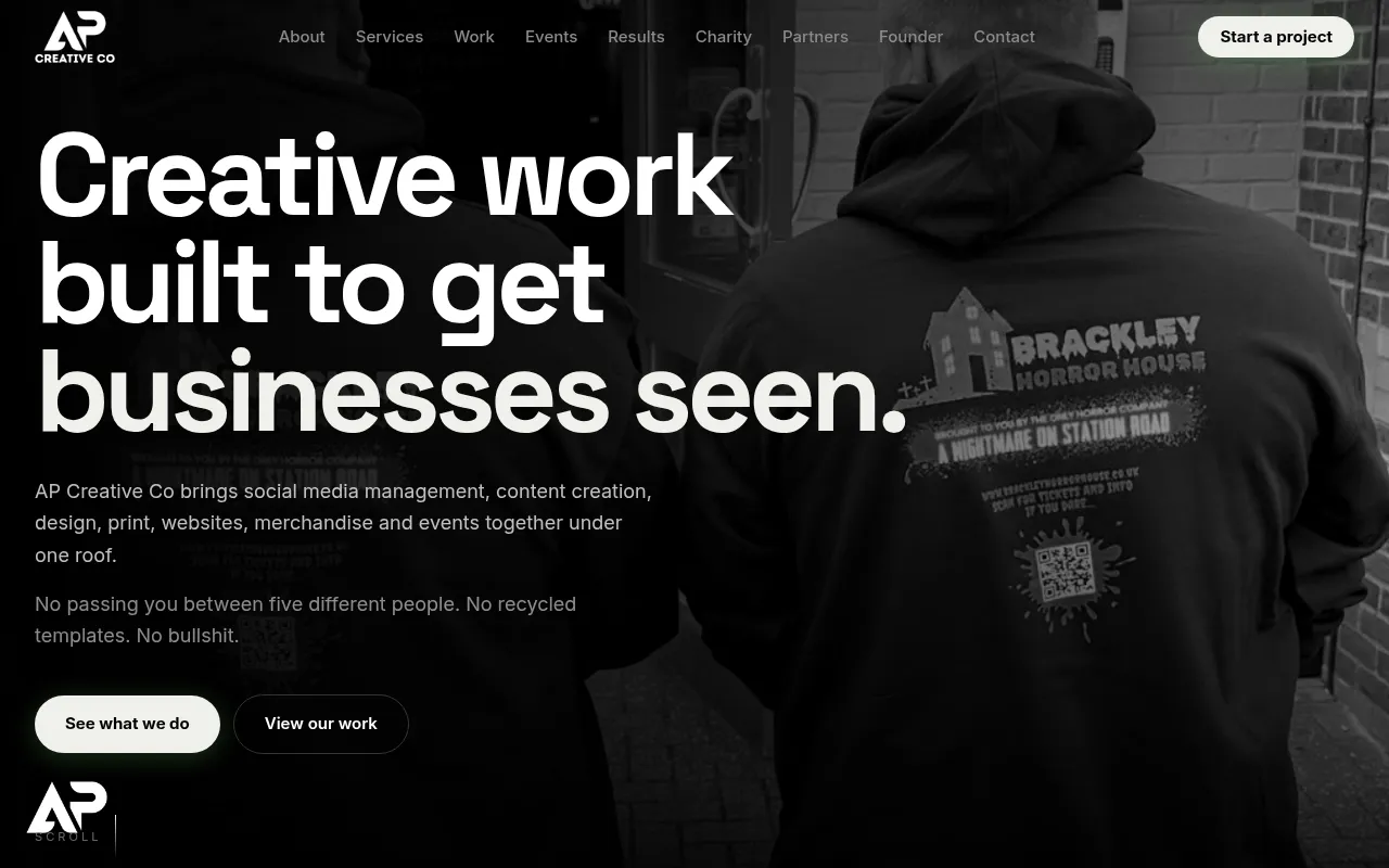 Screenshot of apcreativeco.co.uk
