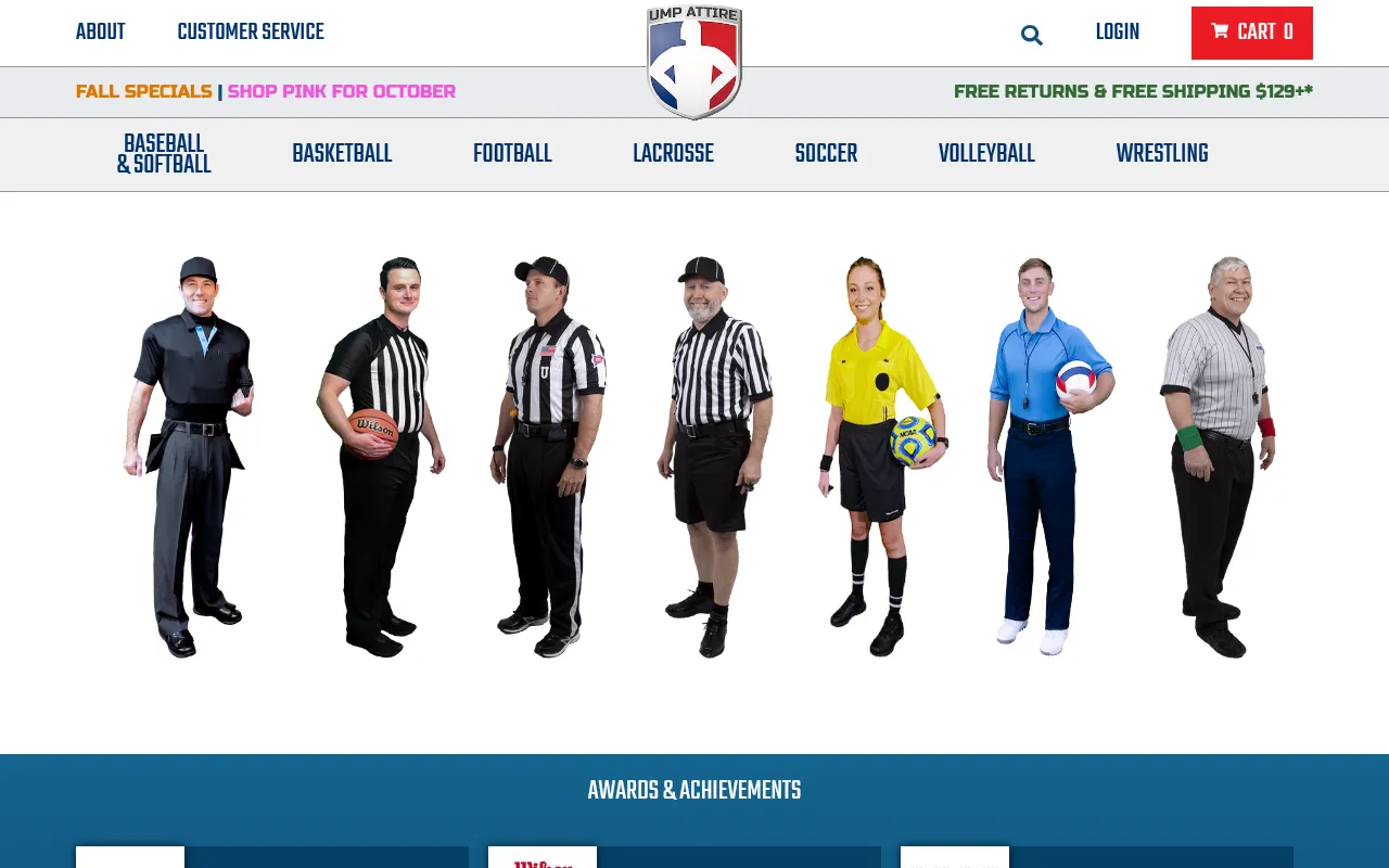 Screenshot of ump-attire.com