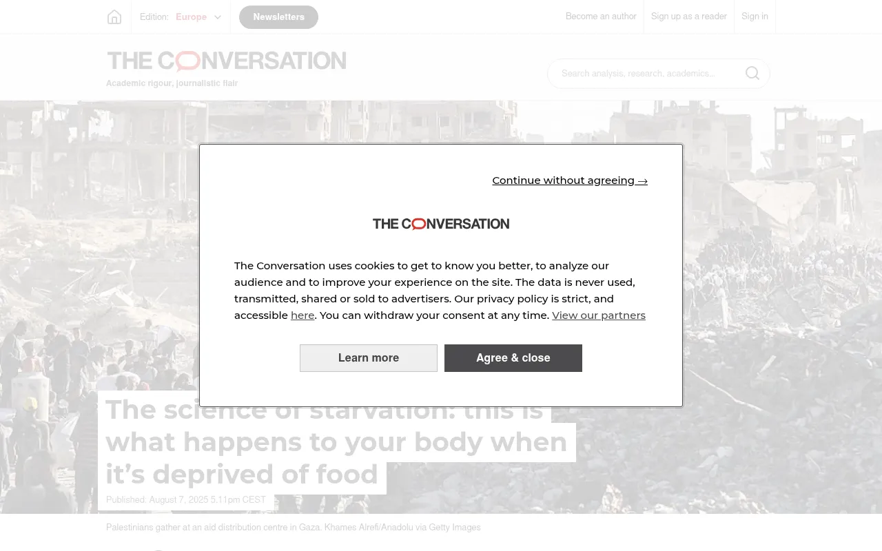 Screenshot of theconversation.com