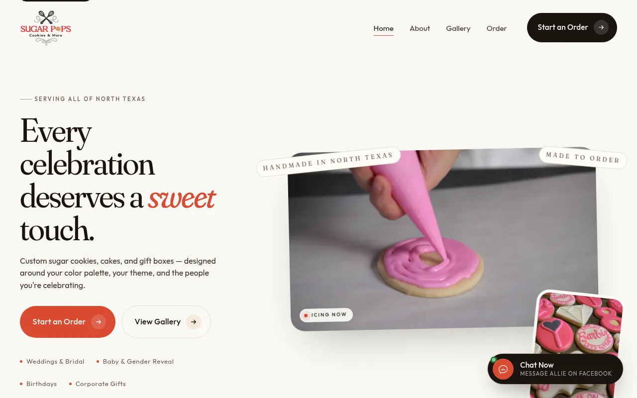 Screenshot of sugarpopstx.com
