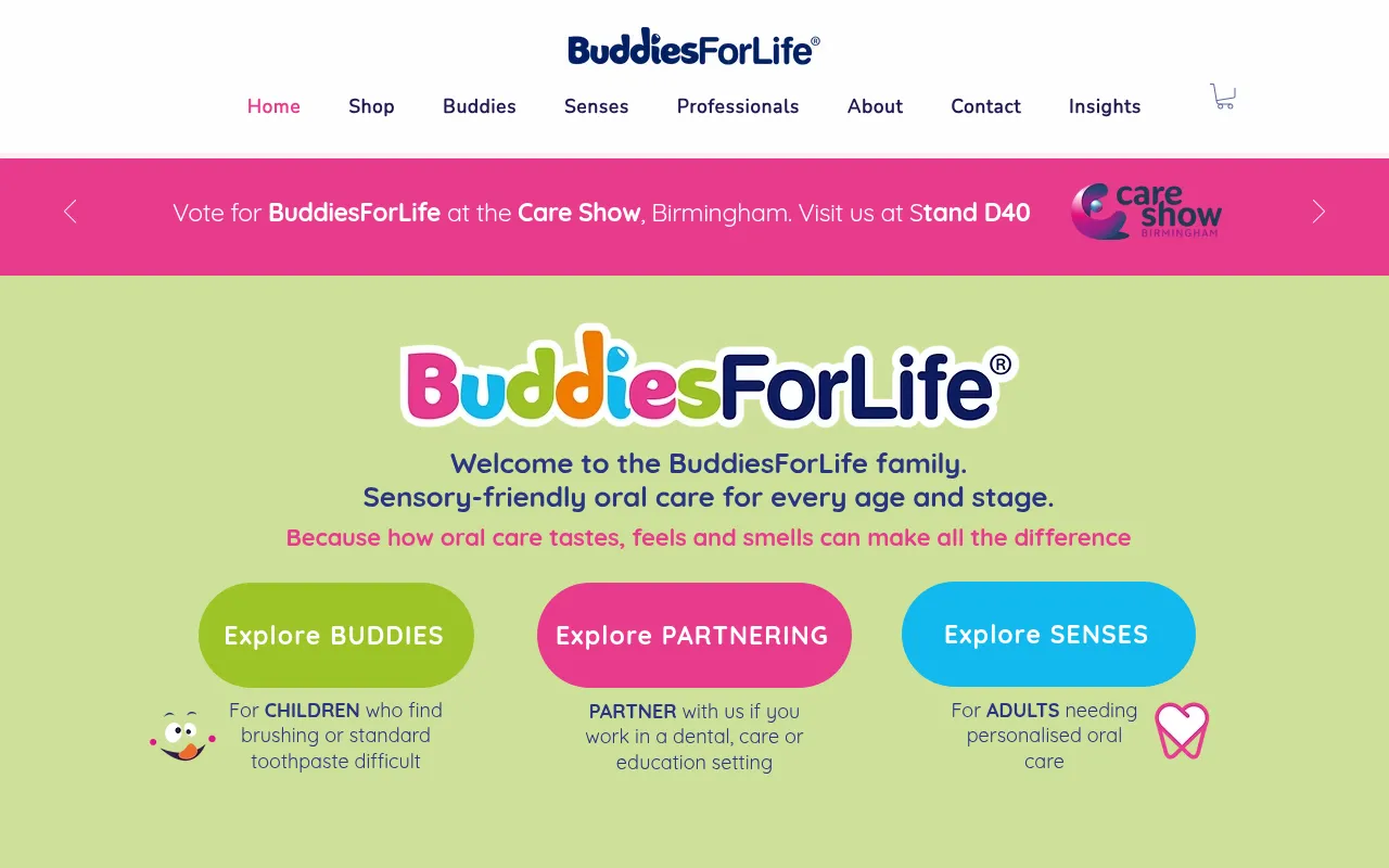 Screenshot of buddiesforlife.co.uk