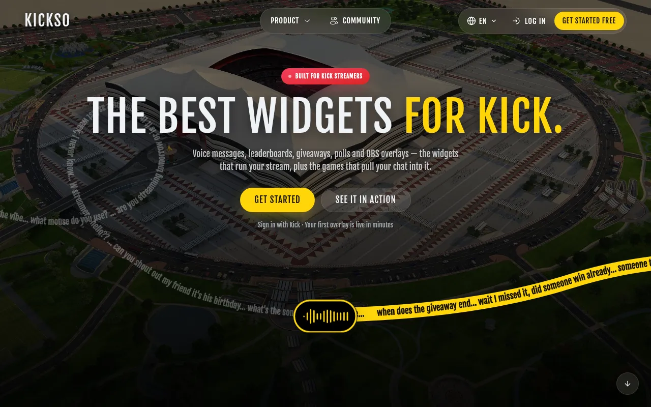 Screenshot of kickso.app