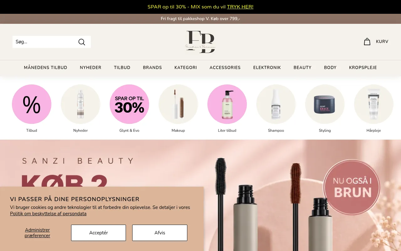 Screenshot of frisorenogbaronen.dk