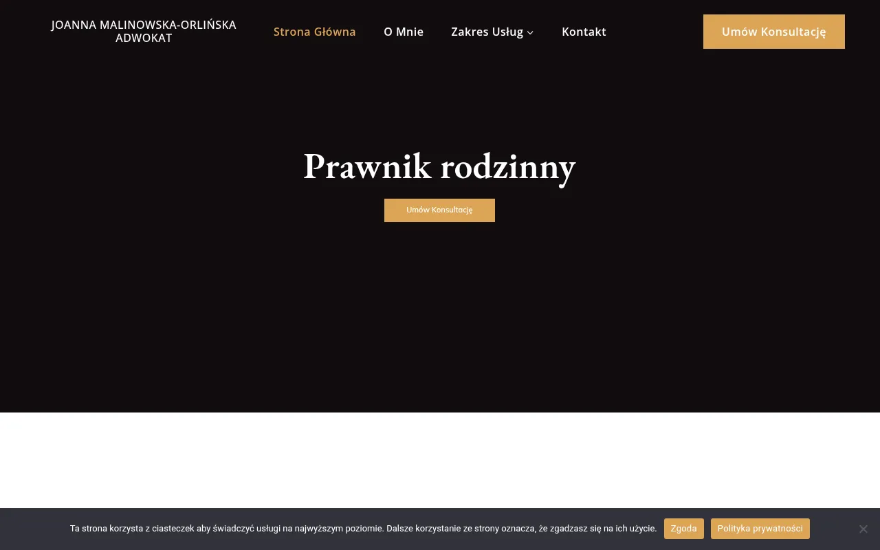 Screenshot of kancelariamalinowska.com.pl