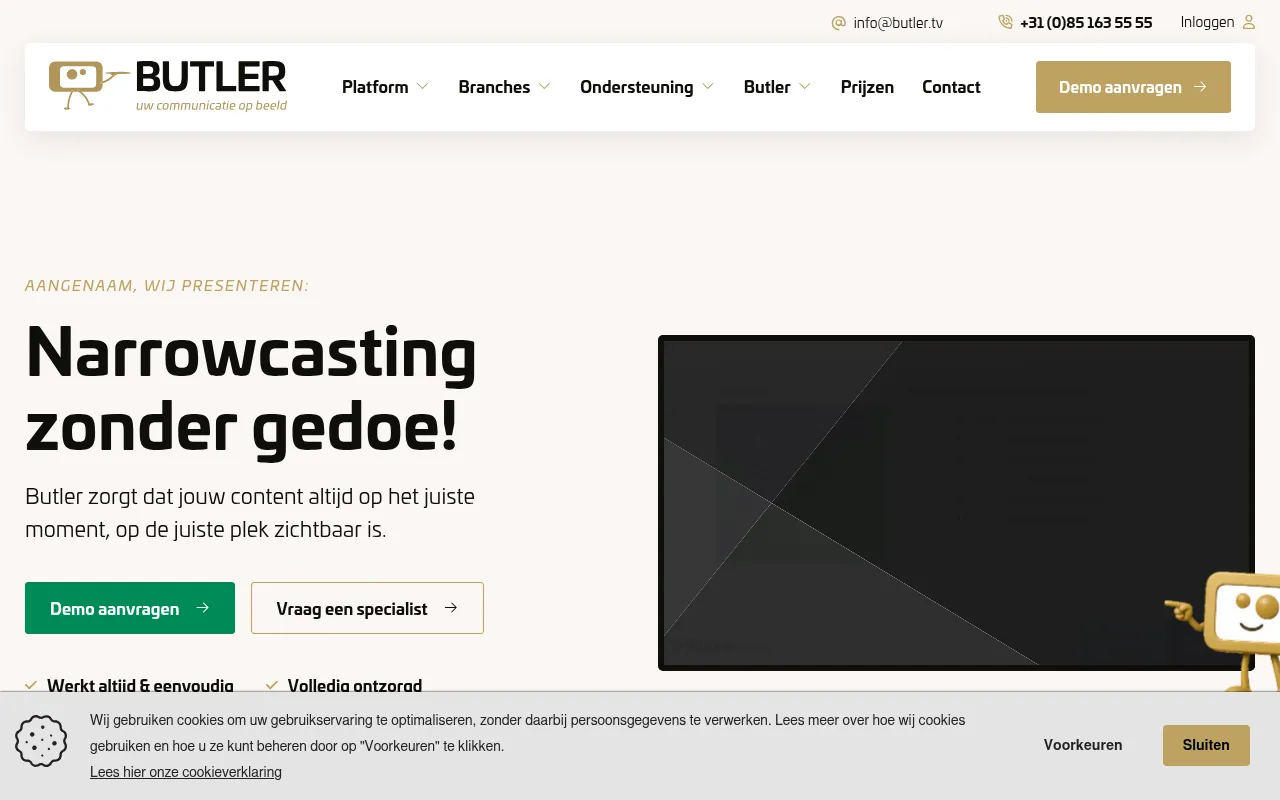Screenshot of butler.tv