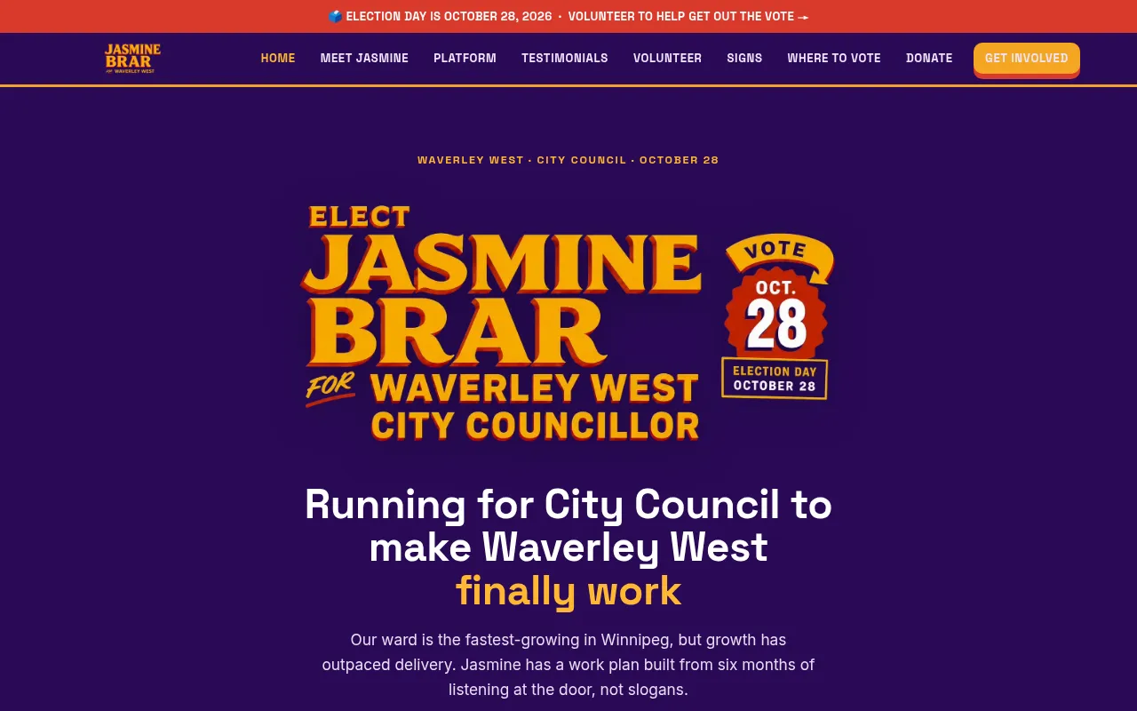Screenshot of jasminebrar.ca