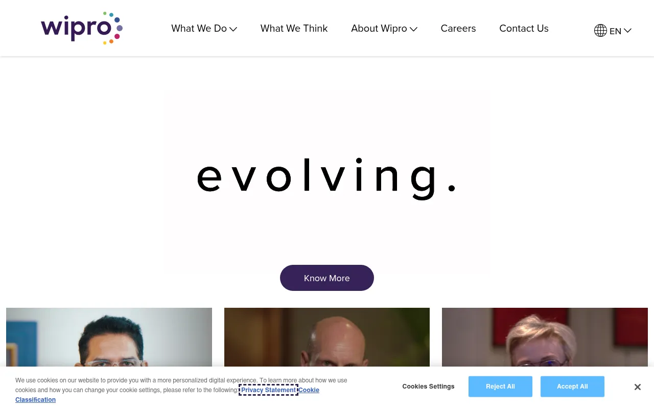 Screenshot of wipro.com
