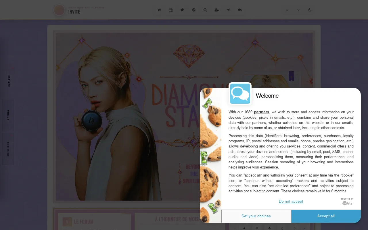 Screenshot of diamondstars.forumactif.com