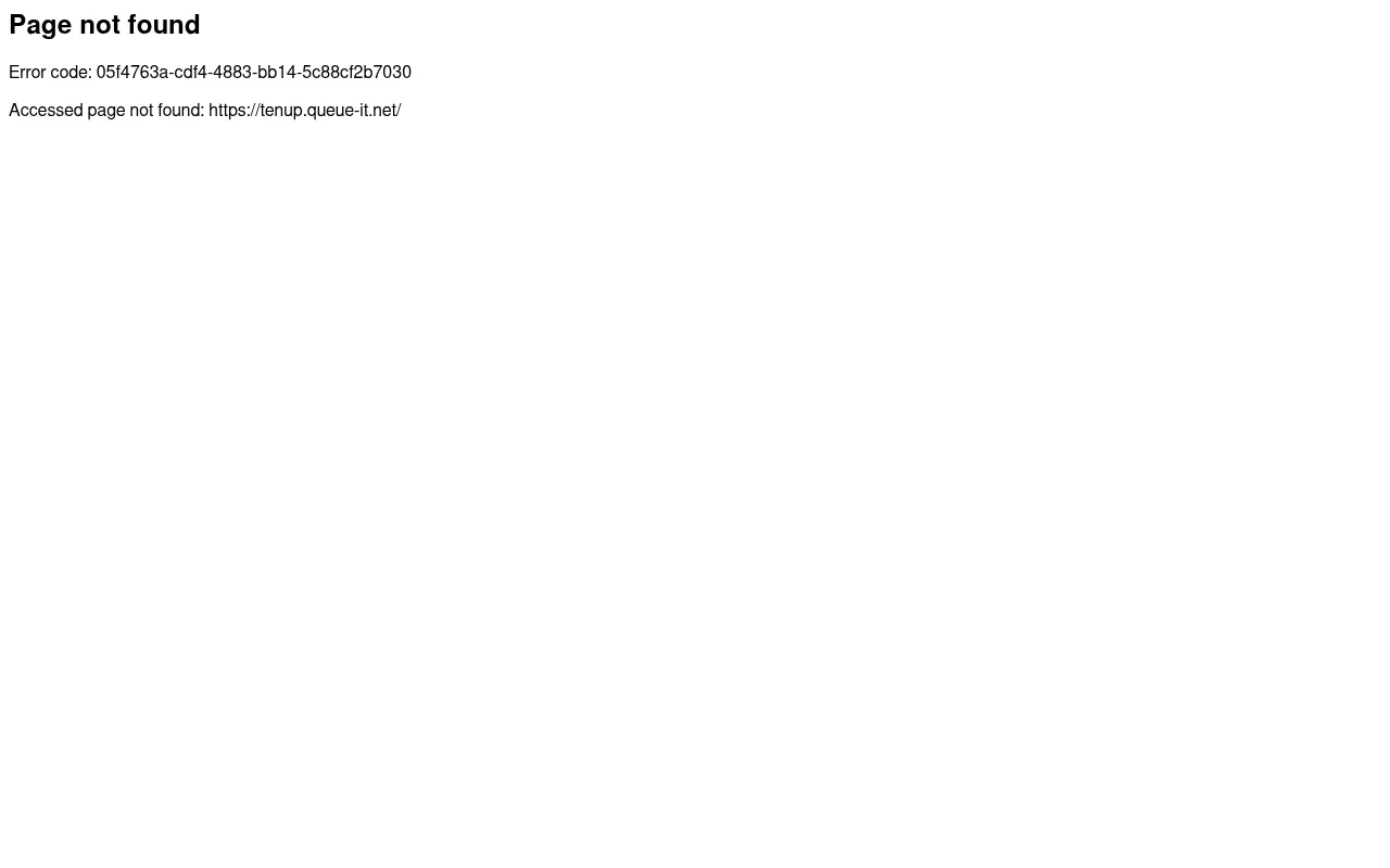 Screenshot of tenup.queue-it.net