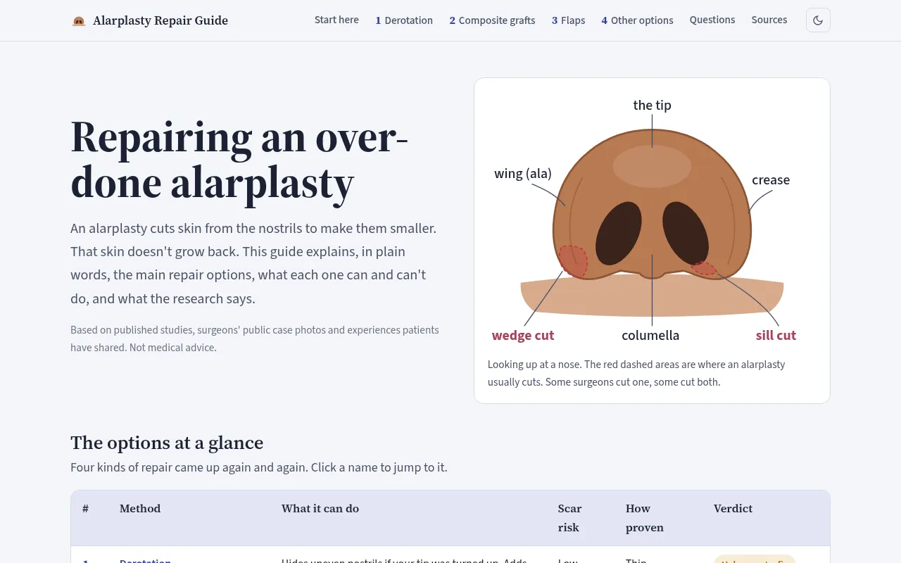 Screenshot of alarplastyrepairguide.com