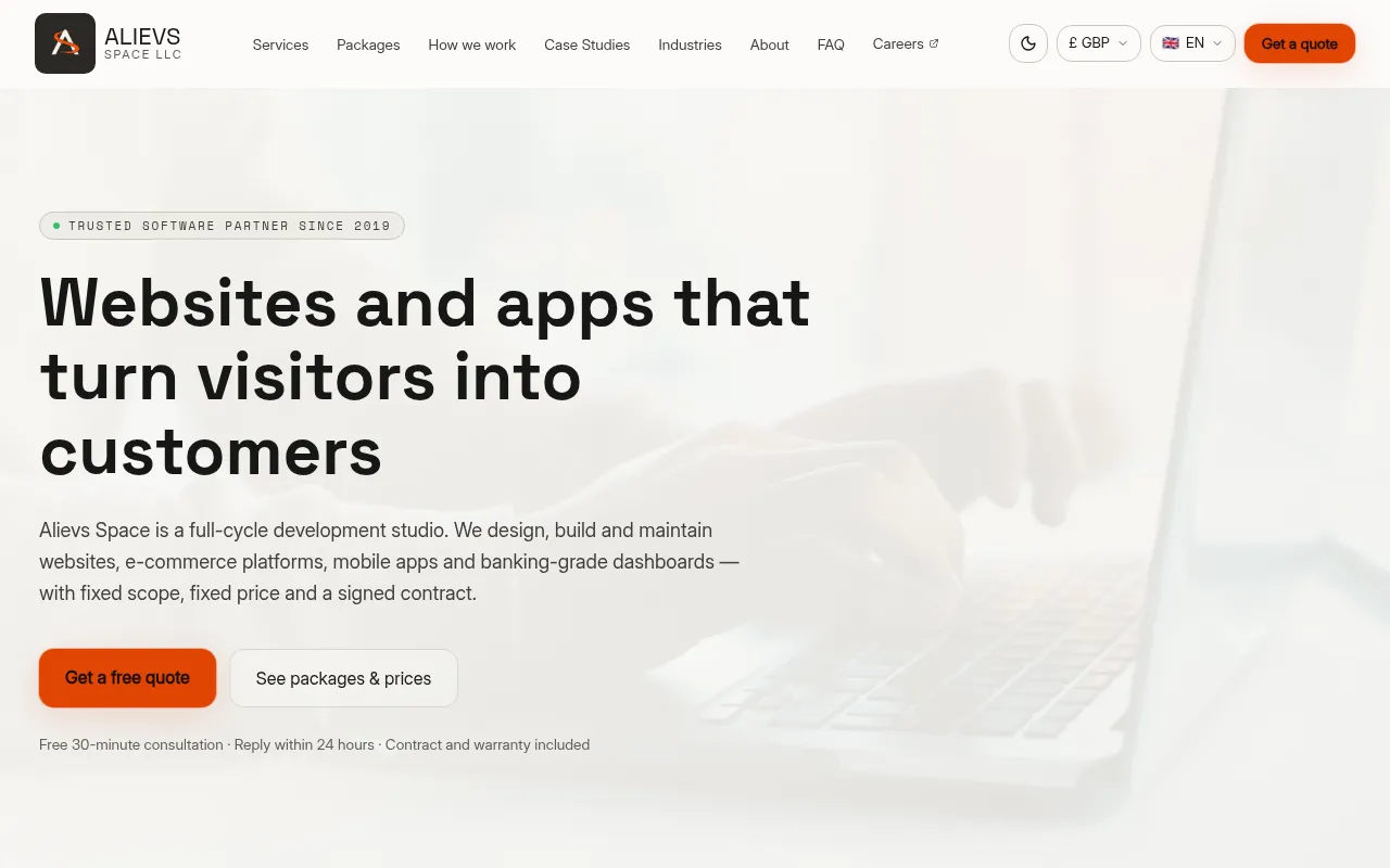 Screenshot of alievsspace.com