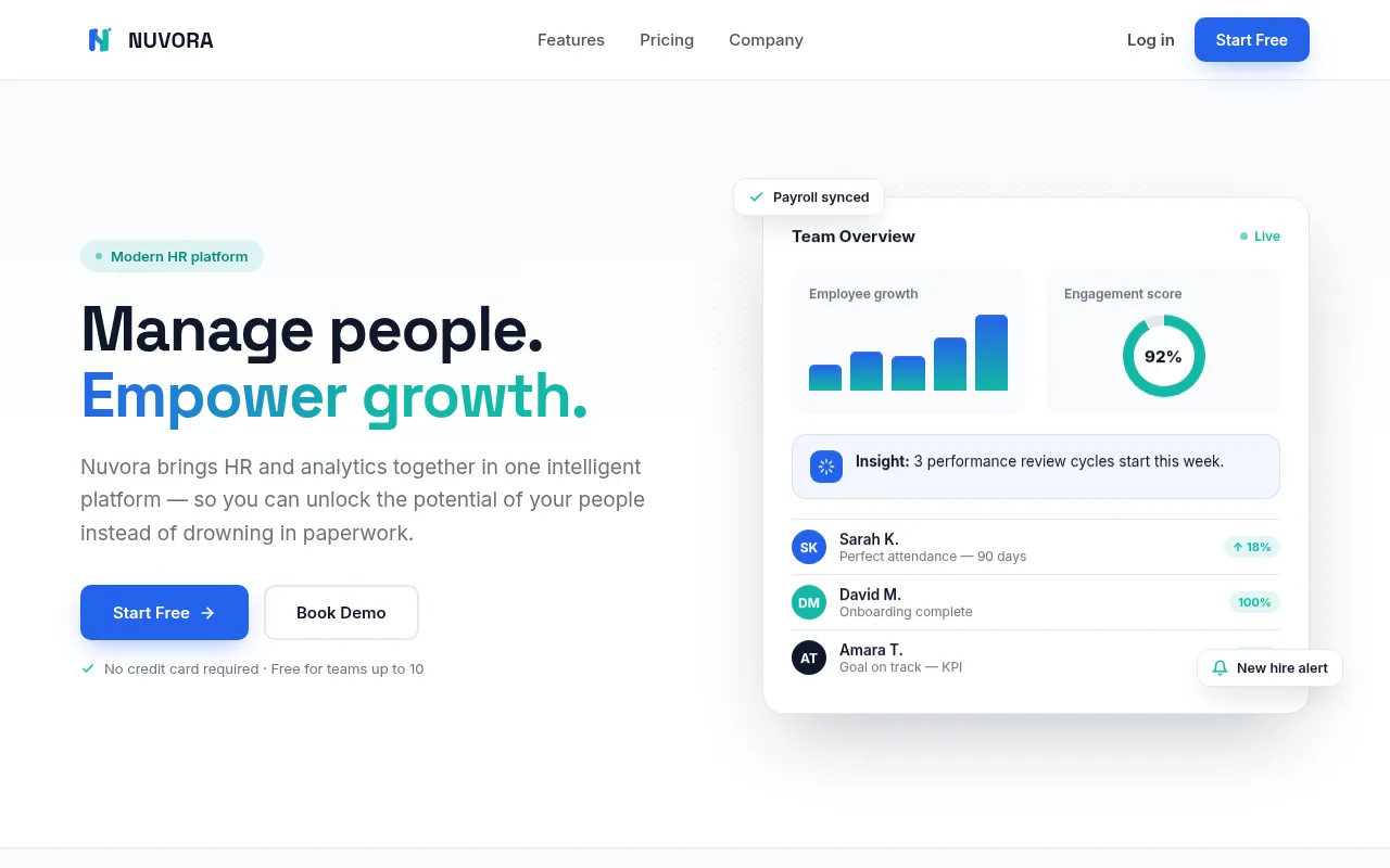 Screenshot of nuvora.ceo