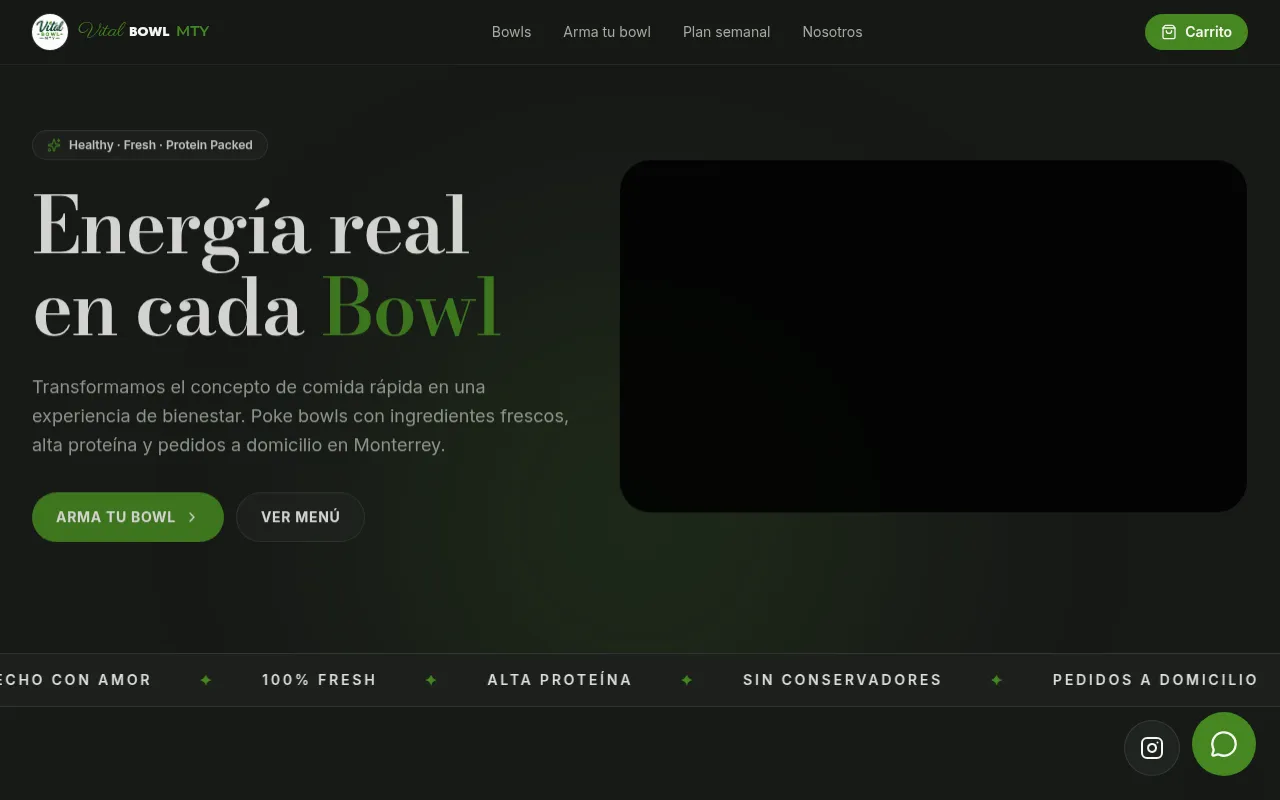 Screenshot of vitalbowlmty.com
