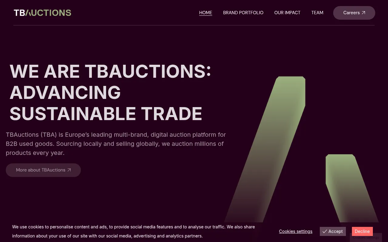 Screenshot of tbauctions.com