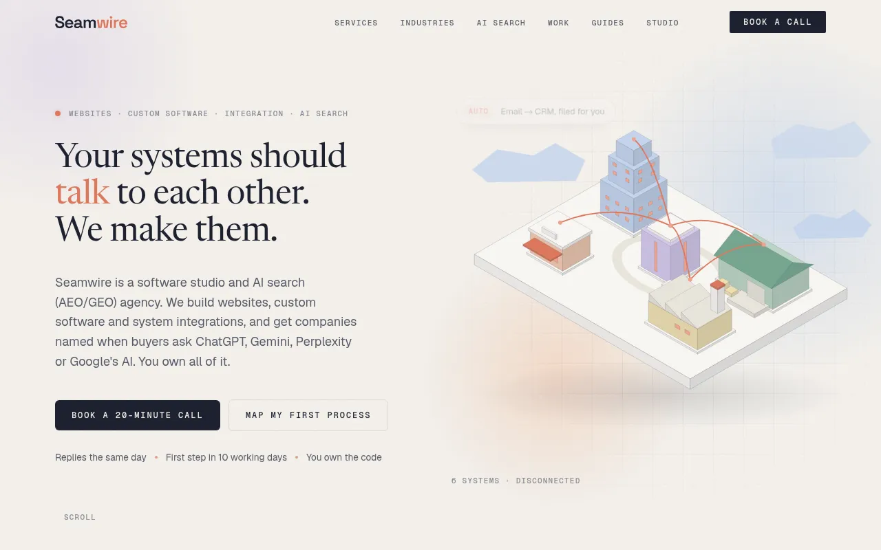 Screenshot of seamwire.com