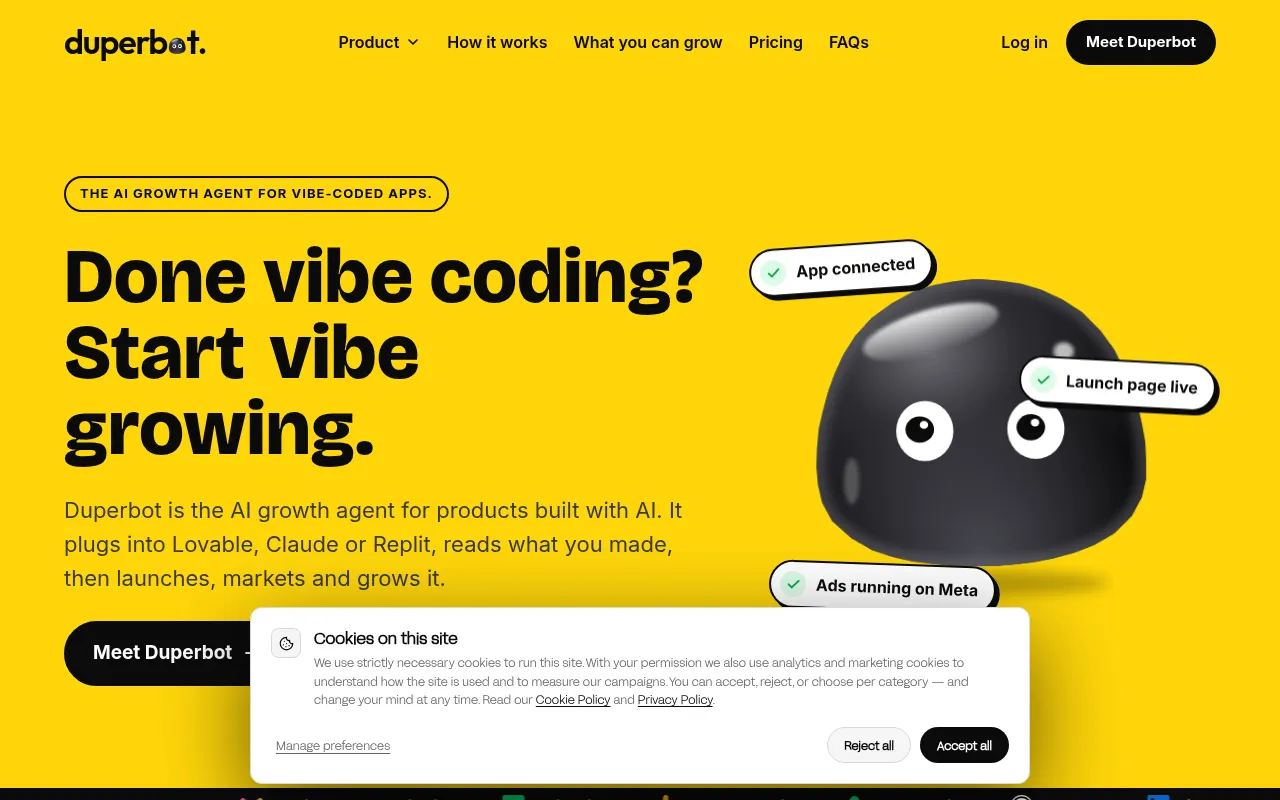 Screenshot of duperbot.com