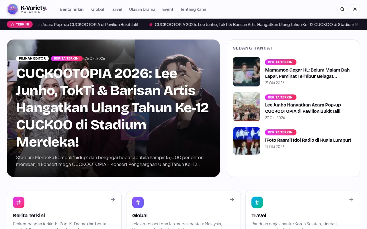 Screenshot of kvariety.com