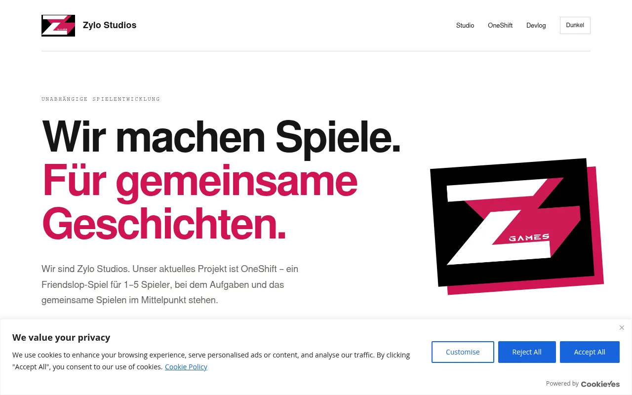 Screenshot of zylo-studios.com