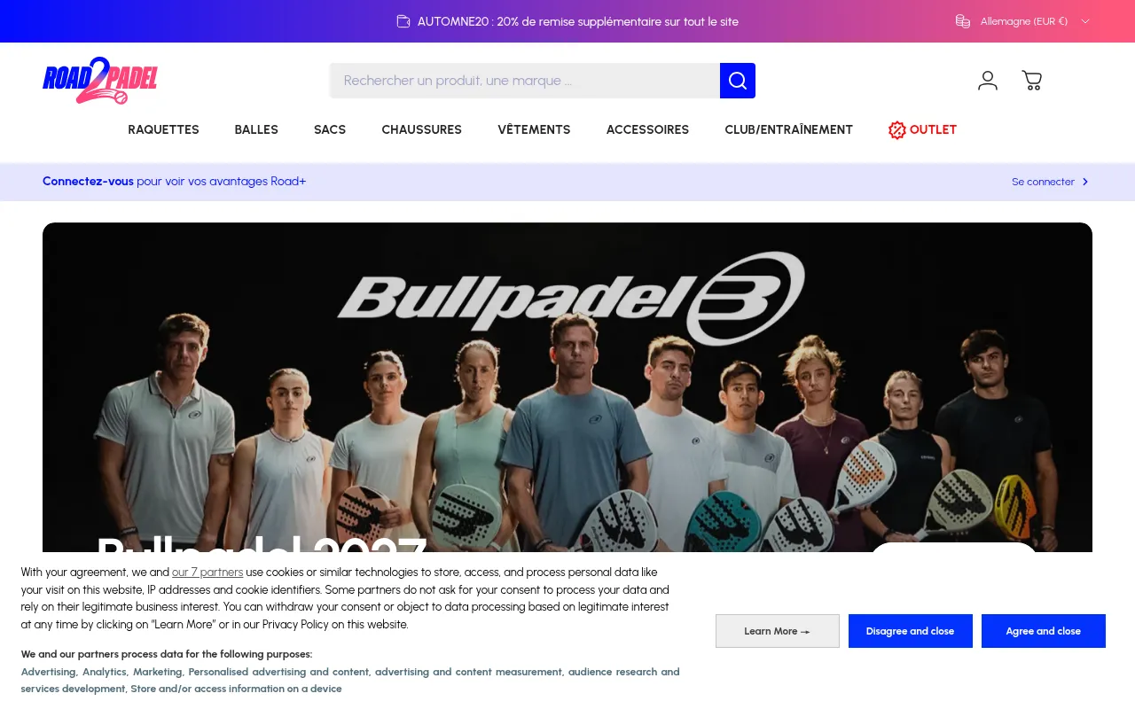 Screenshot of road2padel.com