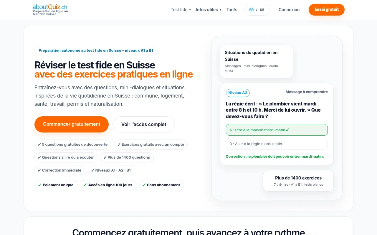 Screenshot of aboutquiz.ch
