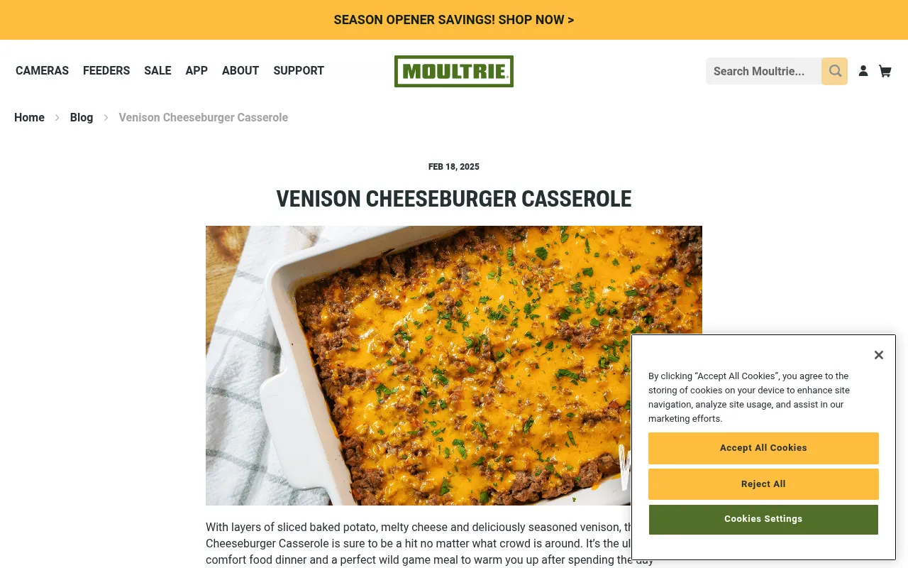 Screenshot of moultrie.com