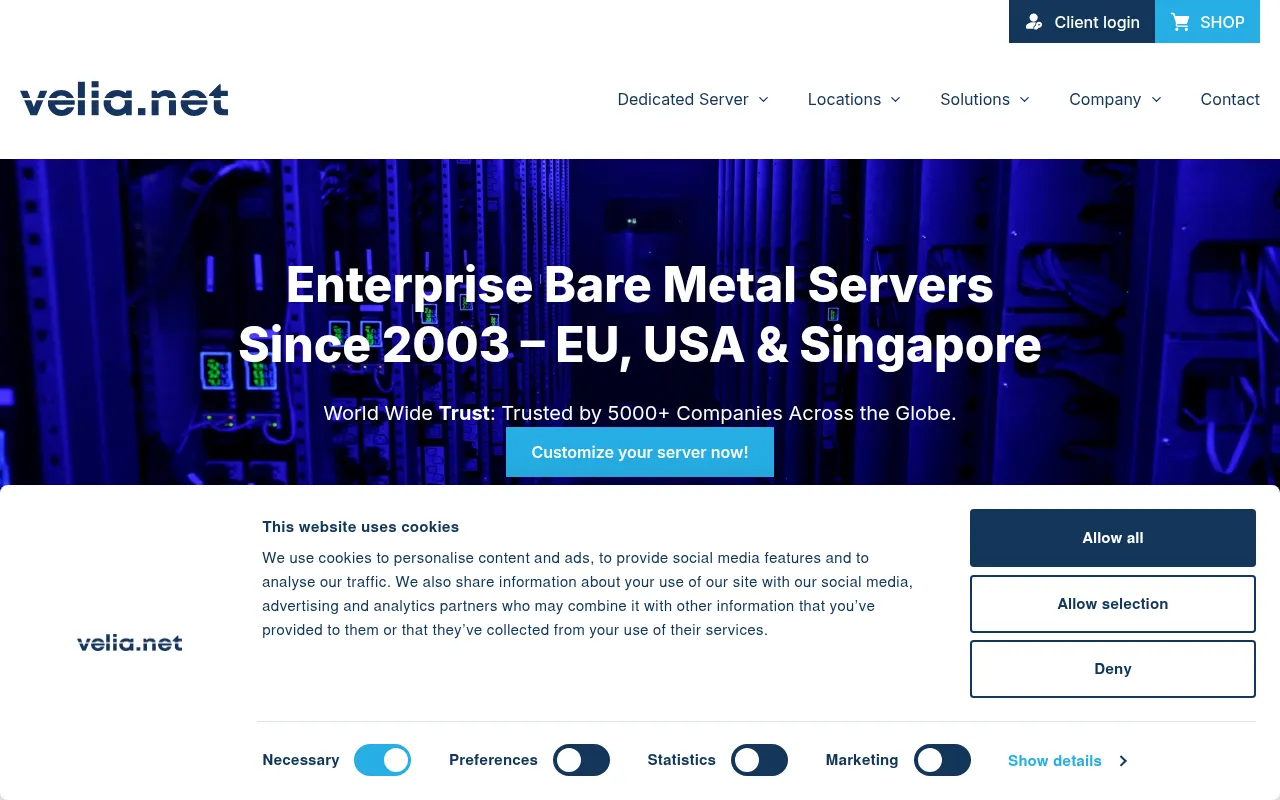 Screenshot of velia.net