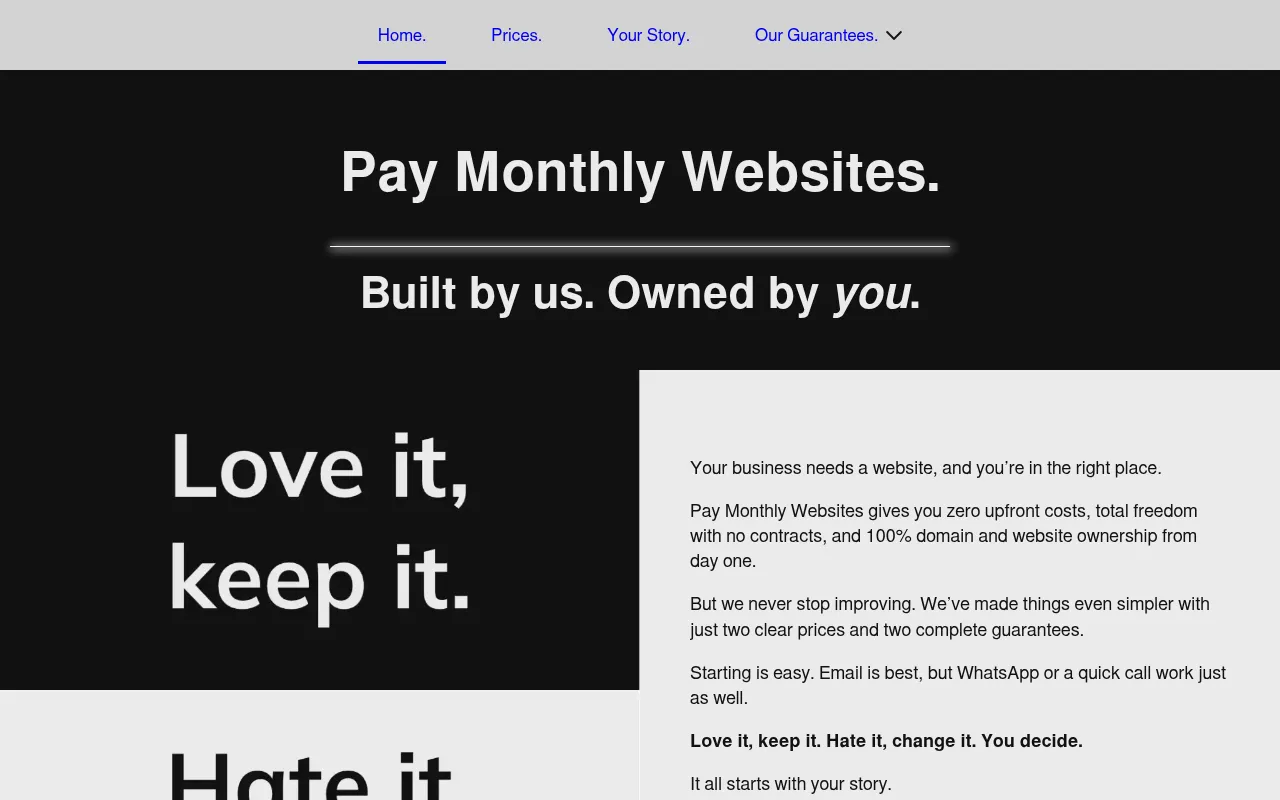 Screenshot of paymonthlywebsites.com