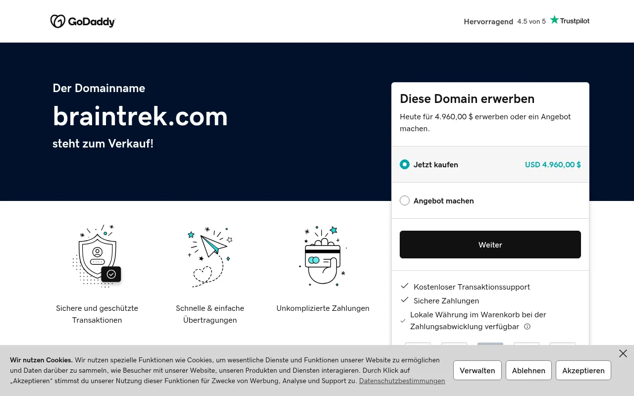 Screenshot of braintrek.com