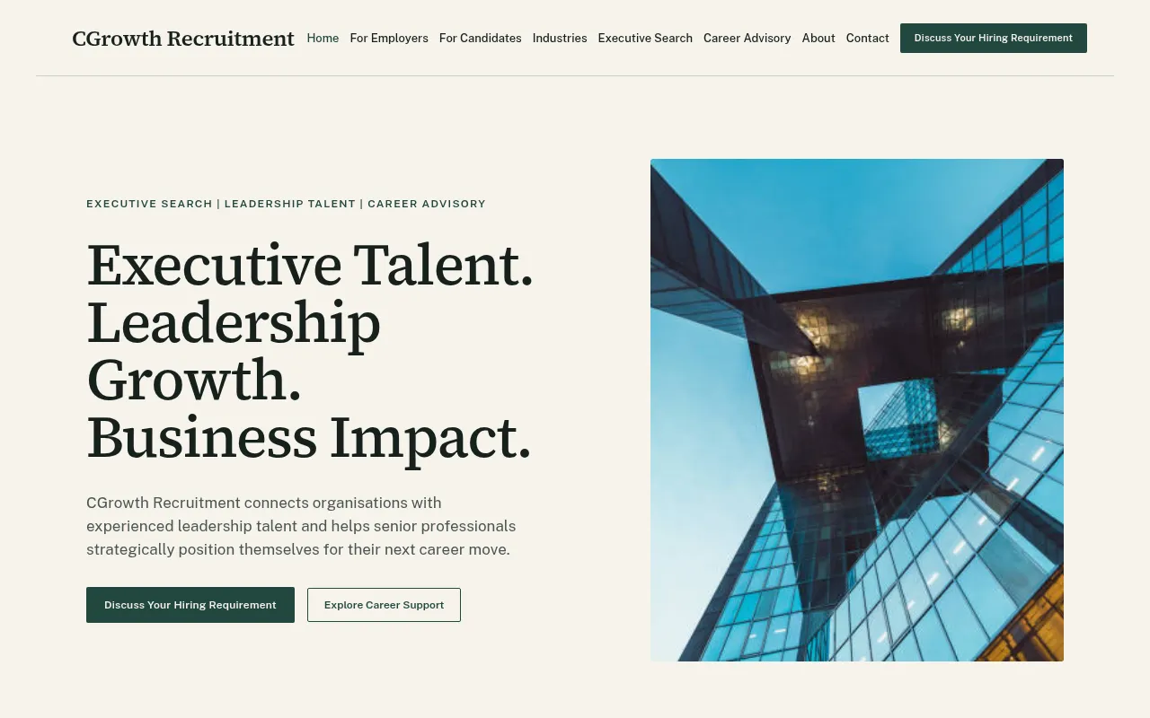 Screenshot of cgrowthrecruitment.com