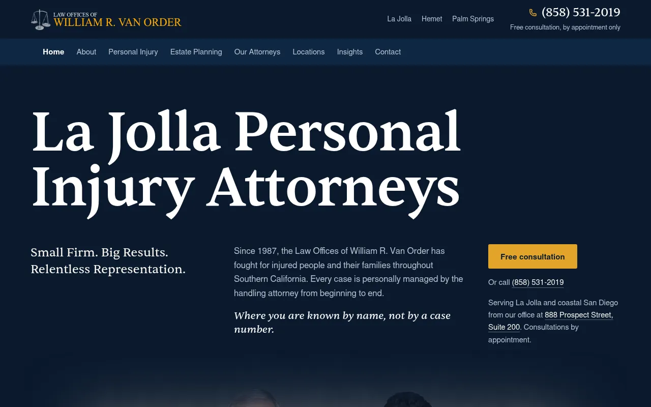 Screenshot of vanorderlawlajolla.com