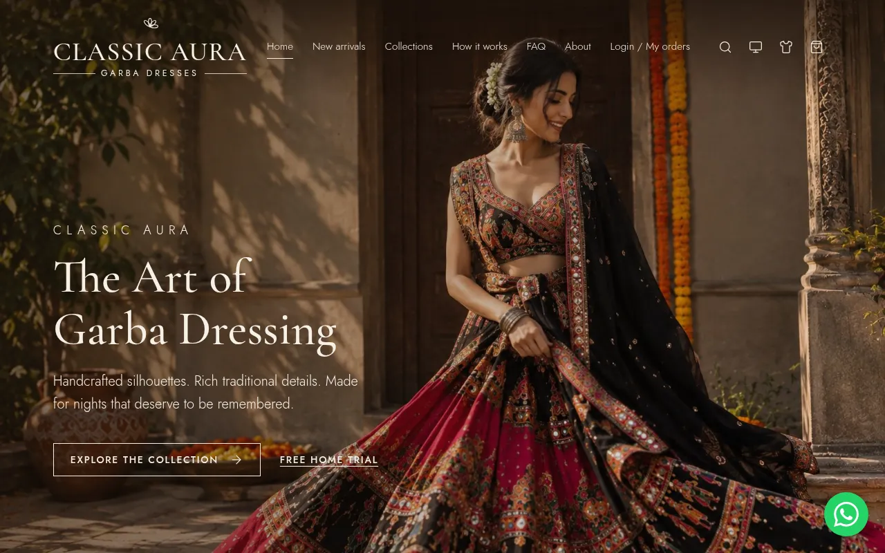 Screenshot of classicauragarba.vercel.app