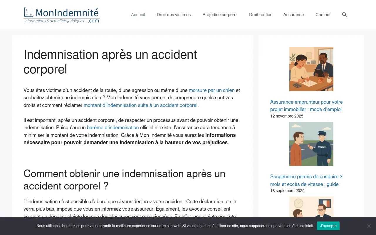Screenshot of monindemnite.com