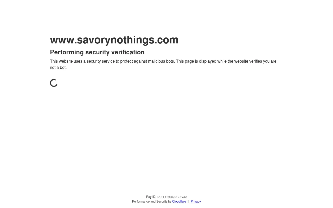 Screenshot of savorynothings.com