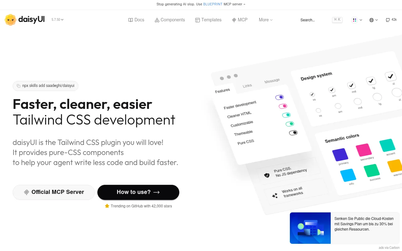 Screenshot of daisyui.com