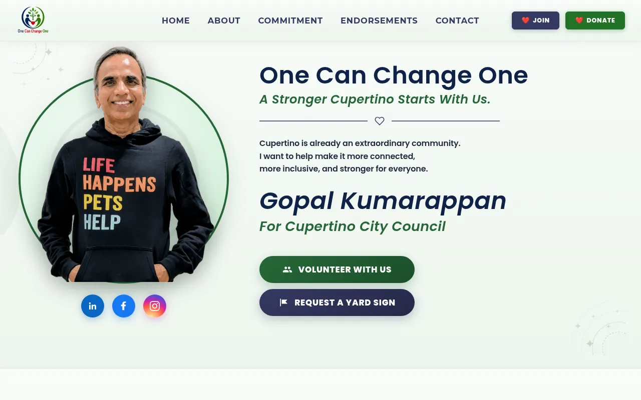 Screenshot of gopal4cupertino.org
