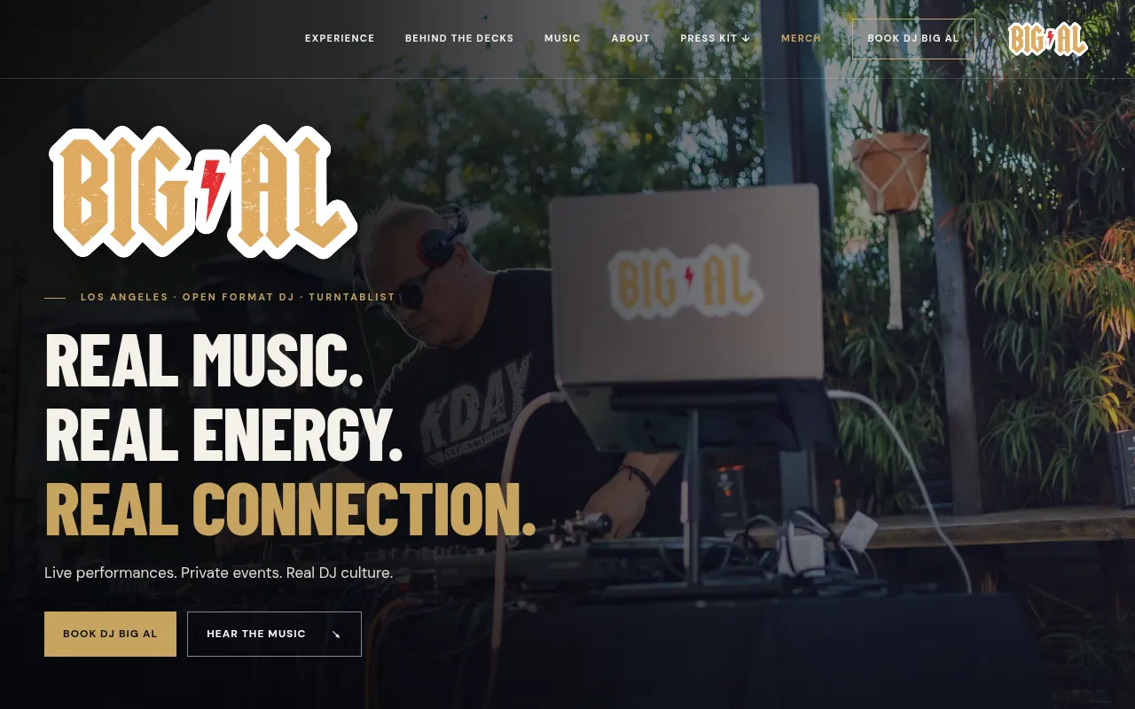 Screenshot of thedjbigal.com