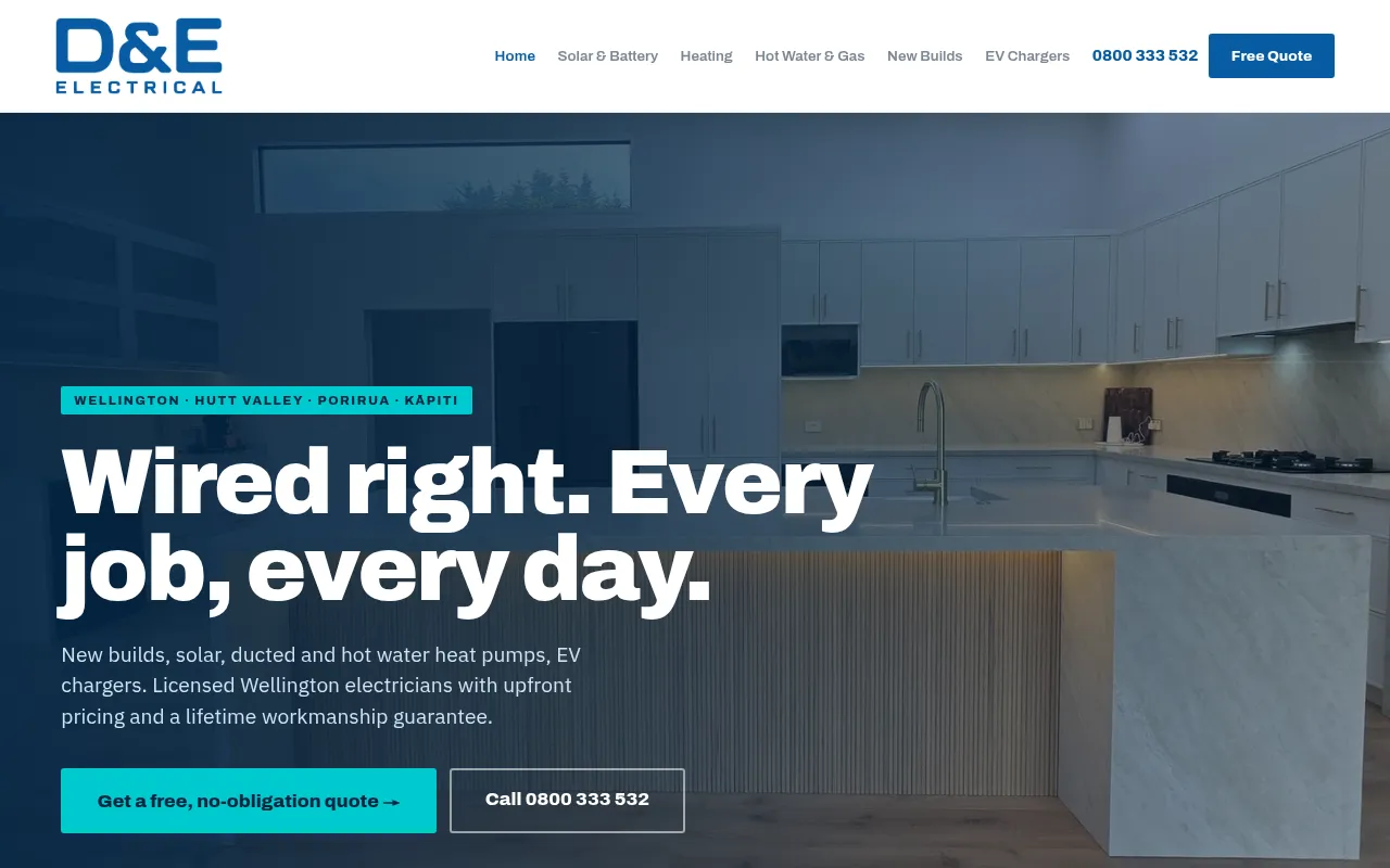 Screenshot of dneelectric.co.nz