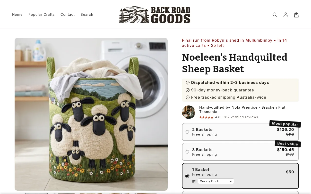 Screenshot of backroad-goods.com