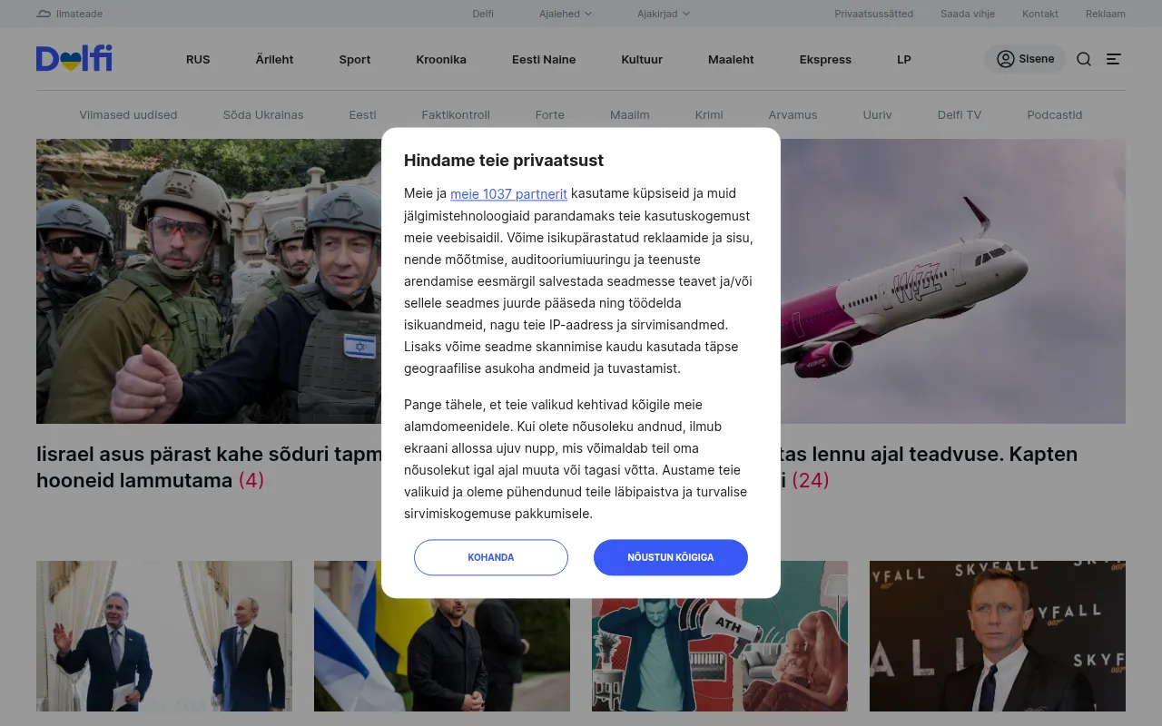 Screenshot of delfi.ee