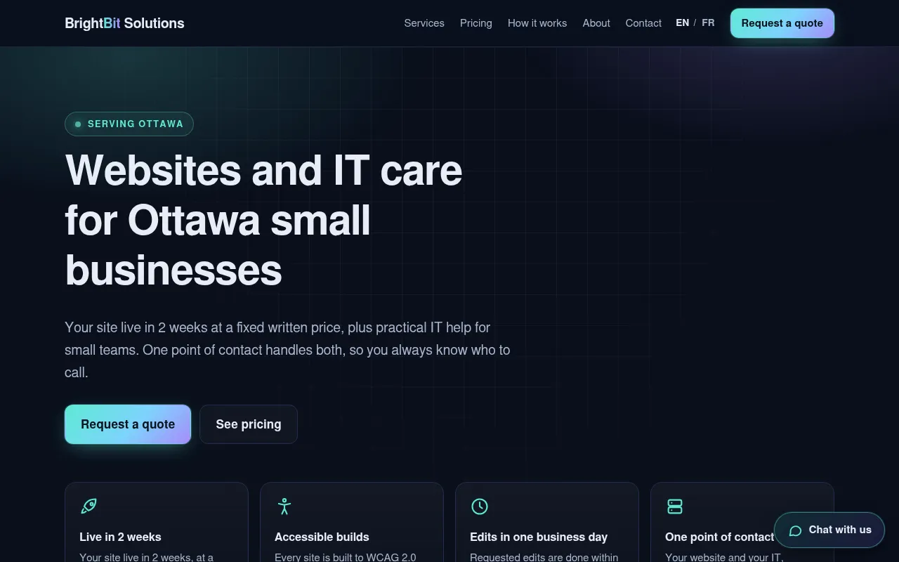 Screenshot of brightbit-preview.surge.sh